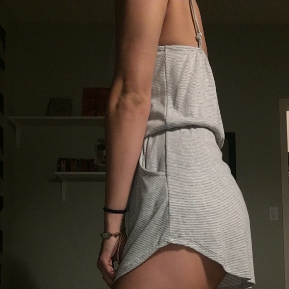 Gray and white striped romper - Picture 2 of 4